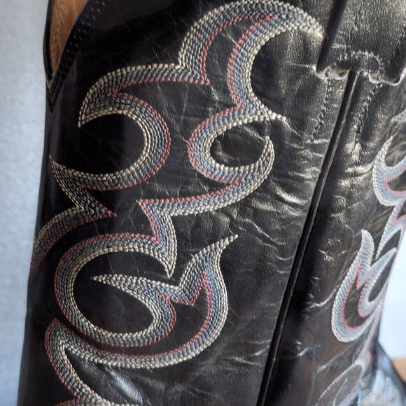 Nocona Vintage Mens 11 Teju Lizard Cowboy Boots Black Leather Western USA main image 12